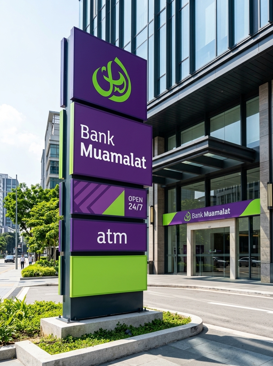 Bank Muamalat ATM Totem Sign by Sign Glaze Technology