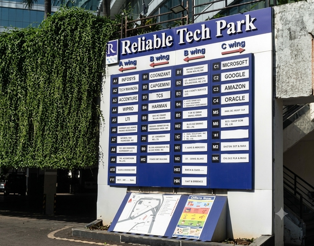 Reliable Tech Park Multi-Tenant Directory Monolith by Sign Glaze Technology