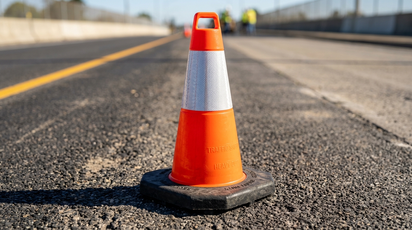 Traffic Cone With Heavy Black Base